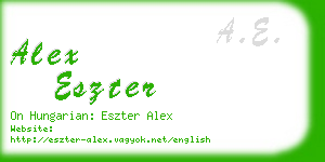 alex eszter business card